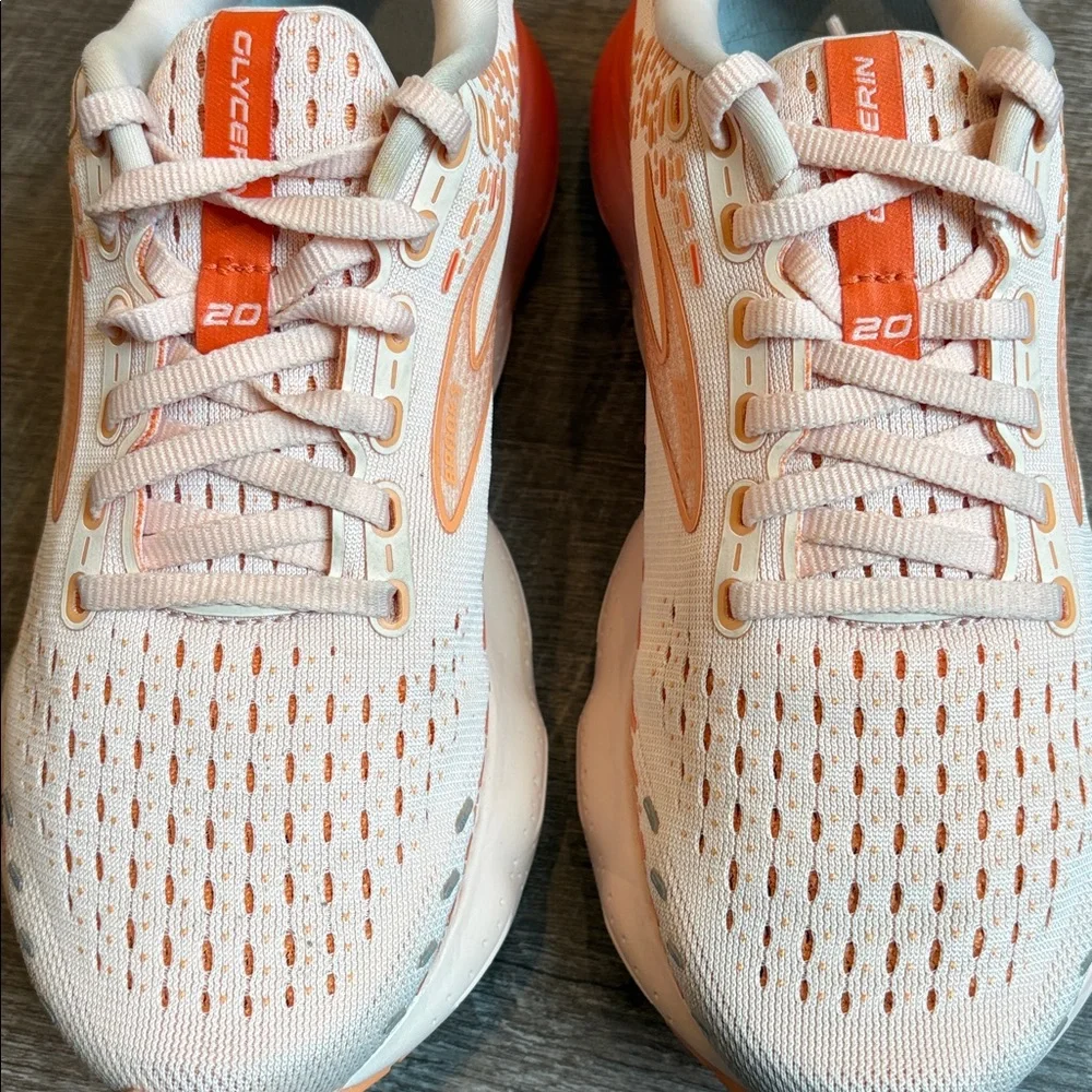 Brooks Glycerin 20 Running Shoes Women's 7 Peach/Tangerine/Orange - Picture 3 of 10